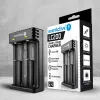Carregador de pilhas everActive LC200 doméstico USB, 2 compartimentos, Li-Ion, compatível com A/AA/AAA/AAAA/C/D, entrada 5 V, saída 4,2 V, preto
