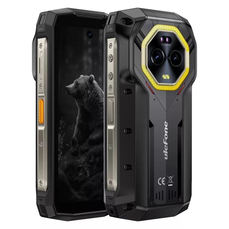 Ulefone Armor Mini 20 smartphone, 4,7 polegadas, Helio G99, 8GB RAM, 256GB, 6200 mAh, Android 14, preto