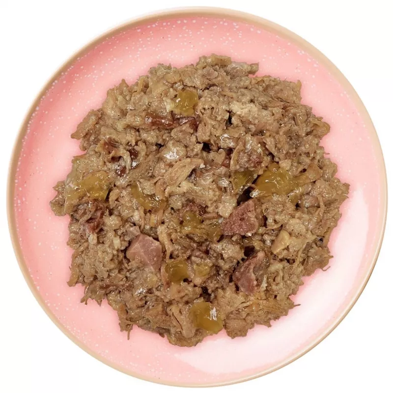Alimento húmido para gatos wiejskazagroda filetes de frango com borrego 85 g — adulto, sem cereais, saco de porção individual