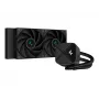 DeepCool LS520S Zero Dark refrigeração líquida AIO para CPU, 240 mm, 2 ventoinhas PWM de 120 mm, AM4/AM5/LGA2066, preta