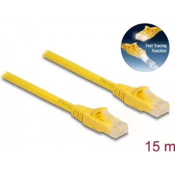 Cabo RJ45 DeLOCK Cat.6A U/UTP Fast Tracing 15 m amarelo