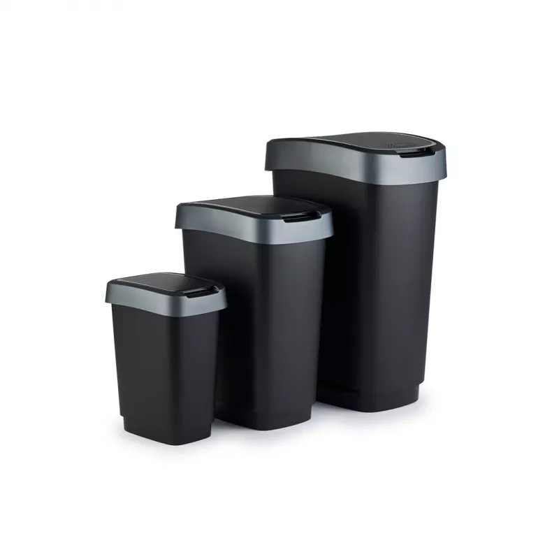 Rotho Twist balde do lixo rotativo 50 l, prateado