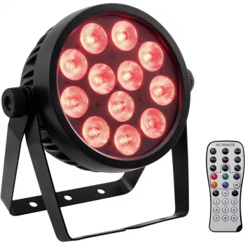 Projetor LED EUROLITE 4C-12 Silent fino 12W RGBW – projetor compacto de palco/ambiente