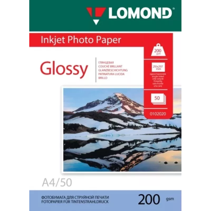 Papel fotográfico a jato de tinta Lomond brilhante 200 g/m² A4, 50 folhas