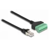 Cabo RJ45 DeLOCK Cat.6 ficha para adaptador de bloco de terminais 30 cm preto verde