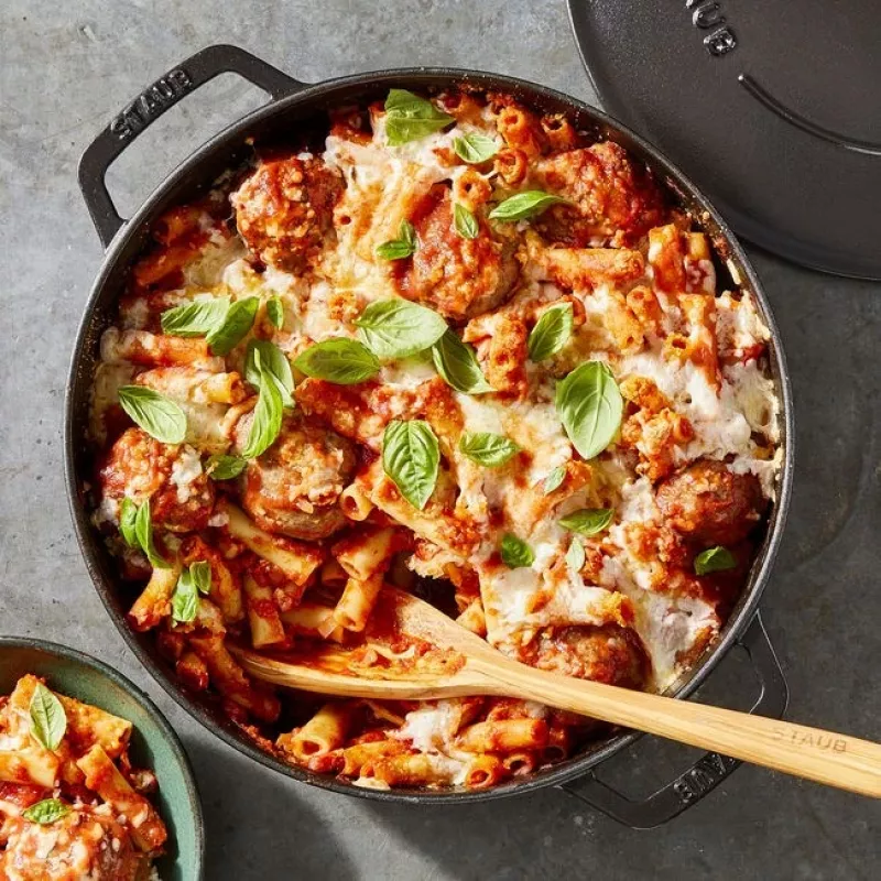 Staub Chistera 40511-472-0 assadeira 28 cm, redonda, em ferro fundido, 3,7 l, preta