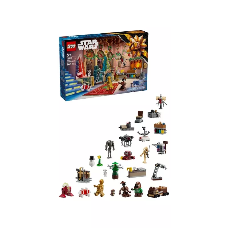 Calendário do Advento LEGO Star Wars 2025 — conjunto 75418, minifiguras e modelos de construção sazonais