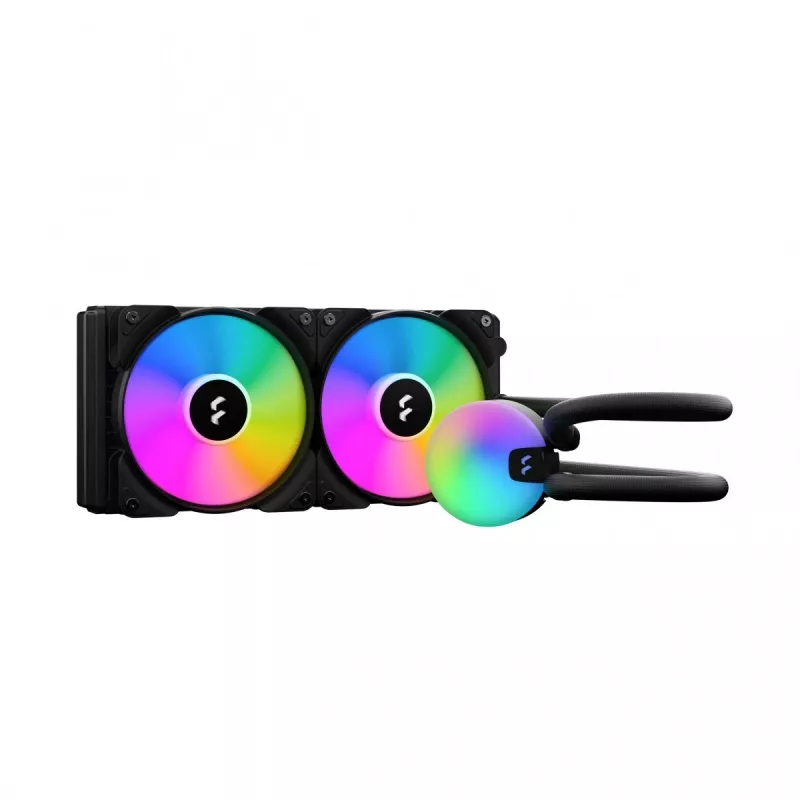 Refrigeração líquida tudo-em-um Fractal Design Lumen S24 v2 RGB — radiador de 240 mm, ventoinha RGB de 120 mm, preta