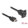 Cabo HDMI D-Type DeLOCK macho para fêmea preto 20 cm
