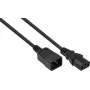 Cabo de extensão IEC kabelmeister ficha macho IEC C20 para conector fêmea IEC C13, preto, 1,00mm², 3m