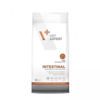 Comida seca VETEXPERT Veterinary Diet Intestinal para gatos, 2 kg — aves, 38 % proteína, 20 % gordura, sem glúten e sem soja