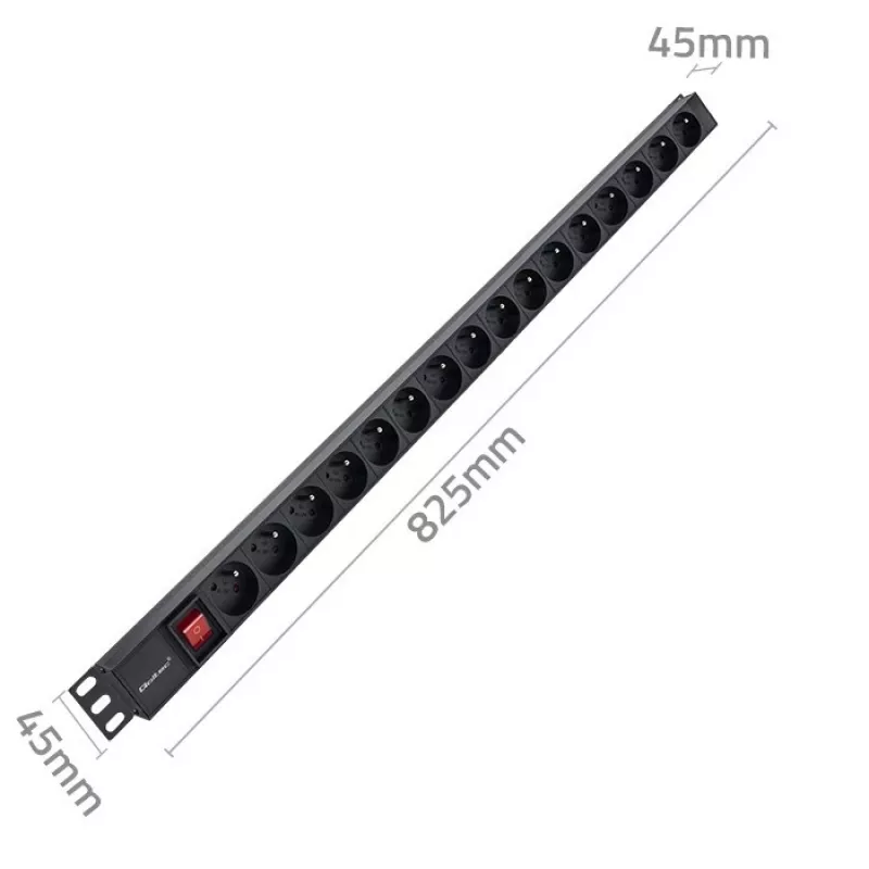 Régua de tomadas para RACK 16A PDU, 16xFRENCH, vertical