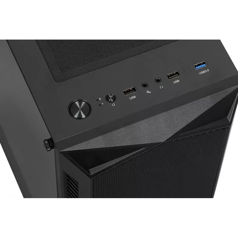Caixa de PC IBOX LUPUS 27 Midi Tower ATX, vidro temperado, RGB, 455×200×380 mm, suporta ATX, GPU até 32 cm