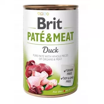 BRIT Pate&Meat Adult Pato - comida húmida para cães - 400 g