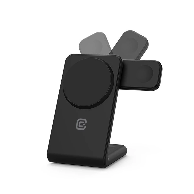 Carregador de interior Crong CRG-MSPS-BLK para smartwatch preto Lightning USB sem fios