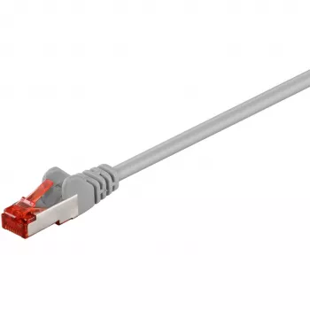 Cabo patch Goobay Wentronic CAT 6, S/FTP (PiMF), cinzento, 10 m – LSZH sem halogéneos, cobre (50891)