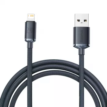 Cabo Baseus Crystal Shine USB para Lightning, 2,4A, 2m (preto)