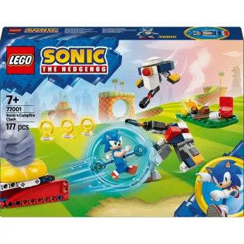 Brinquedo de construção LEGO Sonic the Hedgehog 77001 conjunto Campfire Showdown, 177 peças, 1 minifigura, idade 7+