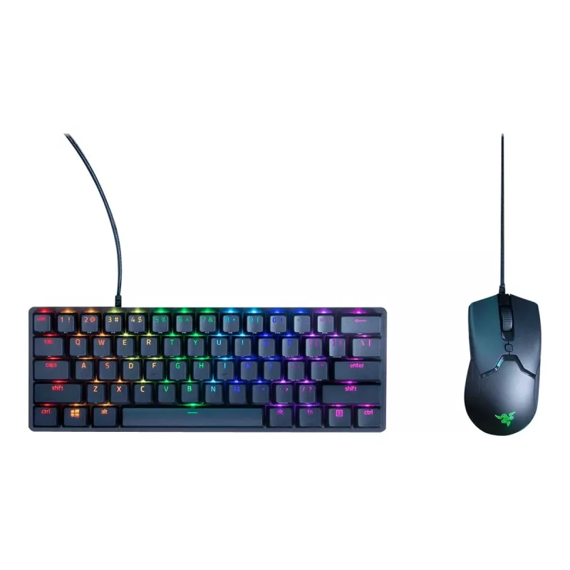 Teclado de gaming Razer Huntsman Mini 60% Opto-Mechanical Purple Switch RGB LED NORD com fios