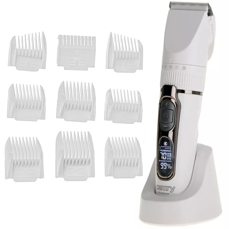 Máquina de cortar cabelo sem fios Camry CR 2841 com visor LCD e 6 definições de comprimento