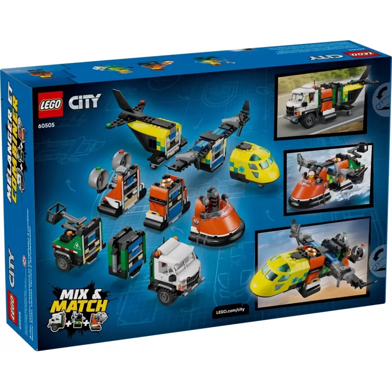 LEGO CITY 60505 Avião, camião de assistência e hovercraft