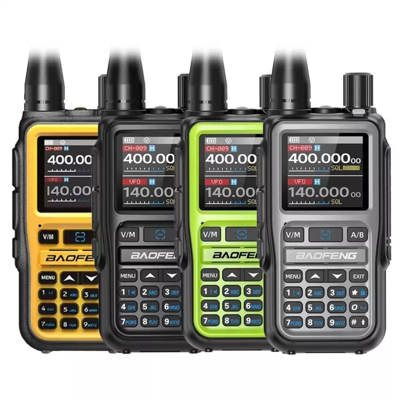 Walkie-talkie portátil Baofeng UV-5R Mini com função de carregamento USB-C, Bluetooth, VHF/UHF, 5 W, 1600 mAh, laranja