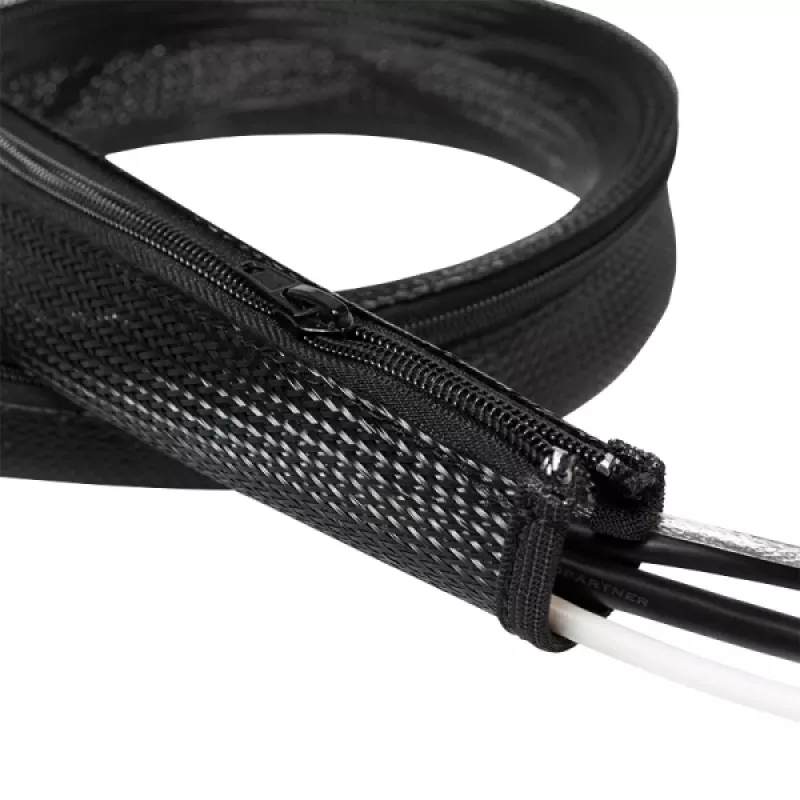Tubo para cabos LogiLink com fecho de correr, 2,0 m, cinzento em poliéster, resistente à abrasão, à tração e à deformação, resistente ao choque, - 1 unid. (KAB0074)