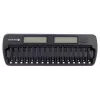Carregador de baterias everActive NC-1600 — carregador universal DC para Li-Ion, suporta 16 células, tamanhos compatíveis AA/AAA/C, preto, AC 100–240V 50–60Hz