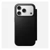Capa de pele para telemóvel Nomad Modern Leather Folio para iPhone 17 Pro, 16 cm (6,3 polegadas), preta, 4 compartimentos para cartões