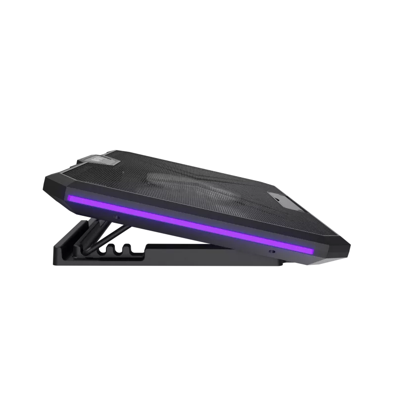 Base de arrefecimento para portátil FURY GUNBAI G3 14,1–17,3 polegadas com 2 ventoinhas, iluminação RGB, 2× USB