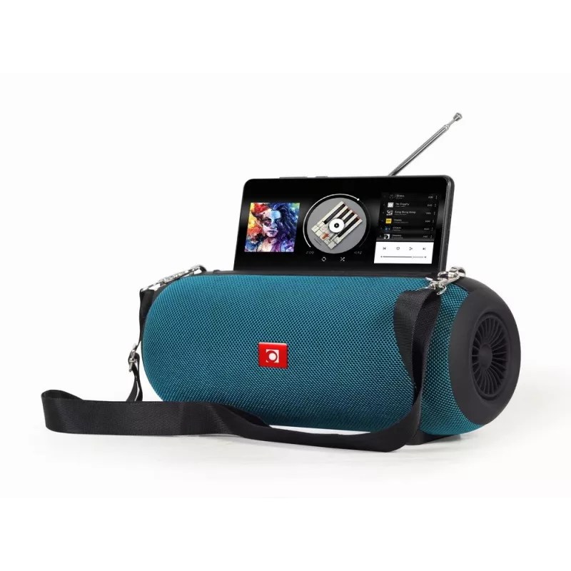 Altifalante estéreo portátil GEMBIRD SPK-BT-17-G — Bluetooth 5.1, 5 W RMS, 1200 mAh, MicroSD, FM, AUX