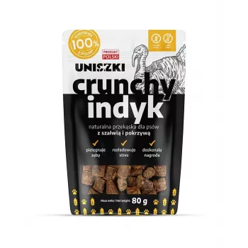 Petiscos para cães UNISZKI Crunchy Turkey with Sage and Nettle 80 g – snacks de higiene dentária sem cereais, sem açúcar e sem conservantes