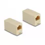 Adaptador DeLOCK conector fêmea RJ45 para conector fêmea RJ45 UTP bege conector fêmea/conector fêmea