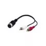 Cabo adaptador Wentronic Goobay DIN/RCA, 0,2 m - conector fêmea DIN 180° (5 polos) > 2x ficha RCA (áudio esquerdo/direito) (50004)
