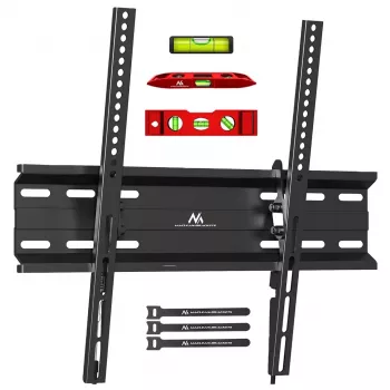 Suporte de parede para TV MACLEAN MC-748A VESA 100x100–400x400 mm inclinável preto suporta até 45 kg