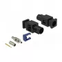 Ficha coaxial DELOCK 89755 — FAKRA A macho, contactos dourados, 9,4×25,6×7,4 mm