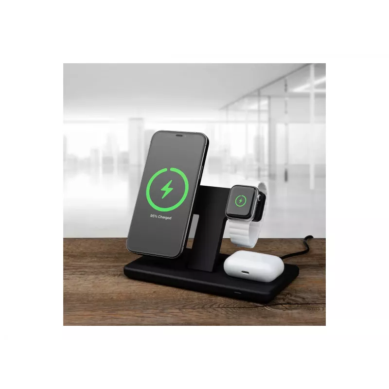 Fixed | Estação de carregamento sem fios MagPowerstation 3 em 1 com suporte MagSafe | FIXMPOS-BK | preto