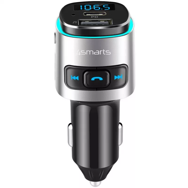 Transmissor FM 4smarts 456201 isqueiro preto prateado AM FM Bluetooth