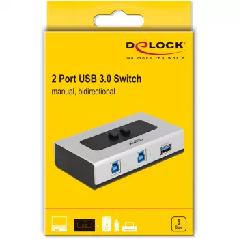 DeLOCK 87667 USB 3.0 Comutador de partilha bidirecional de 2 portas