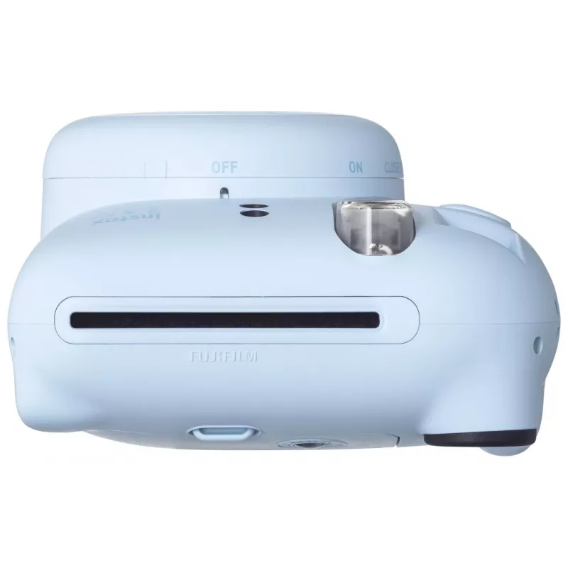 Máquina fotográfica instantânea Fujifilm Instax Mini 12 azul — impressões 86 x 54 mm, distância focal 60 mm, obturador eletrónico