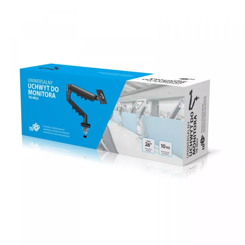 Suporte para monitor com mola a gás TB MG3 para ecrãs até 26 polegadas, máx. 10 kg, VESA 100x100