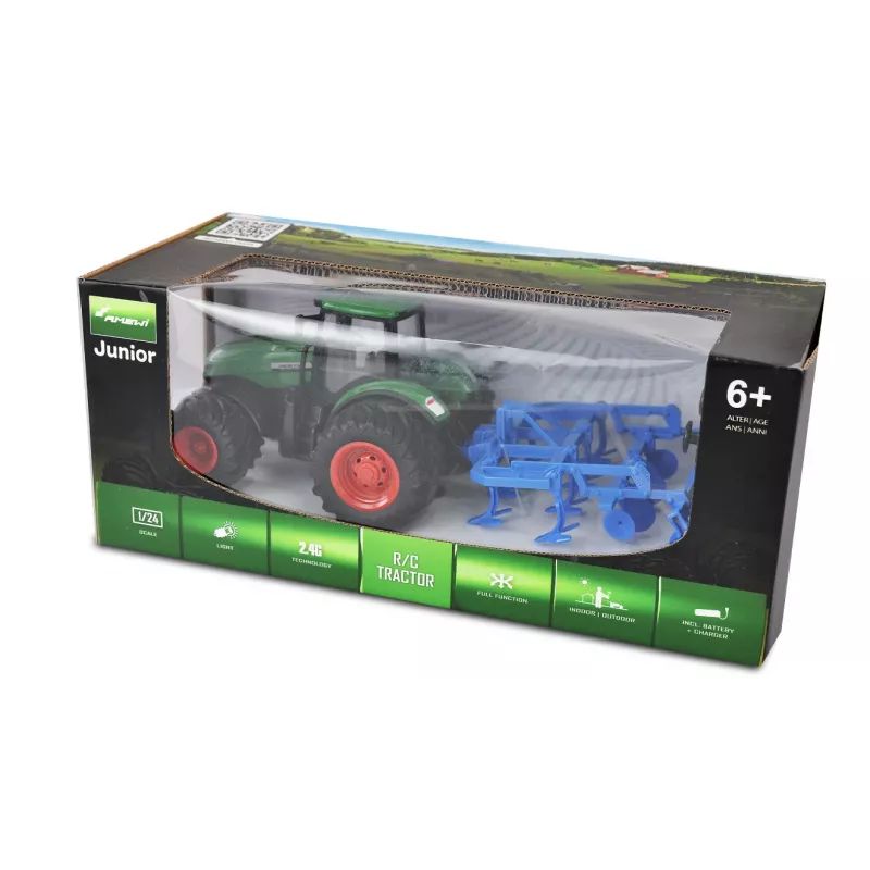 Trator Amewi 22640 motor elétrico 1:24 para crianças a partir de 6 anos