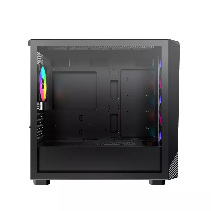 Caixa de PC Micro Tower Montech X5M (B) – Micro-ATX/Mini-ITX, 3x120mm à frente, 1x120mm atrás, suporta fontes de alimentação ATX, 2x3,5 polegadas + 4x2,5 polegadas, preto