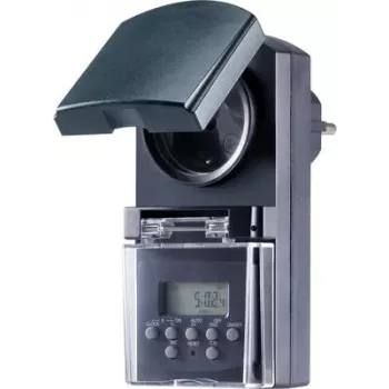 Basetech BT-2106308 Temporizador de tomada digital programa semanal 1800 W IP44 função contagem decrescente, função aleatória