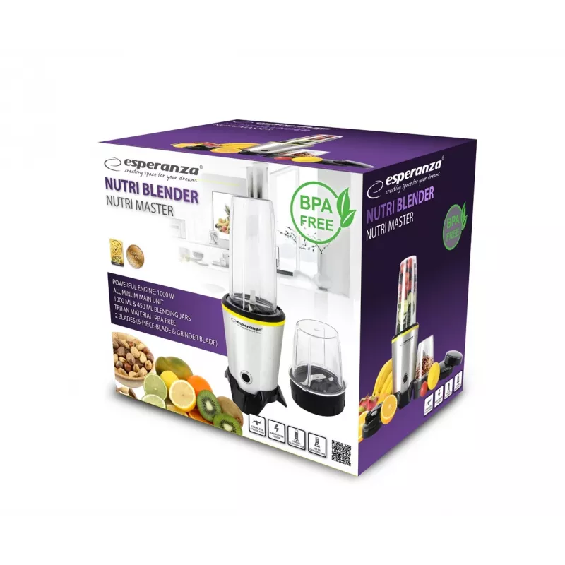 Esperanza EKM028 misturadora liquidificadora 1000 W preta, aço inoxidável