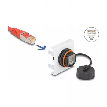 Módulo Easy 45 DeLOCK rede RJ45 Cat.6A 45x45mm 1000 Mbit/s preto