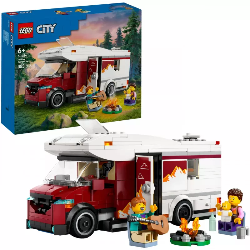 Brinquedo de construção LEGO City Autocaravana de aventura 60454, 385 peças, altura 80 mm, para crianças a partir de 6 anos