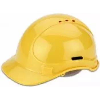 Proteção de cabeça de segurança cimco 140202 — capacete de proteção em polietileno, branco/amarelo, 350 g