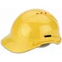 Proteção de cabeça de segurança cimco 140202 — capacete de proteção em polietileno, branco/amarelo, 350 g