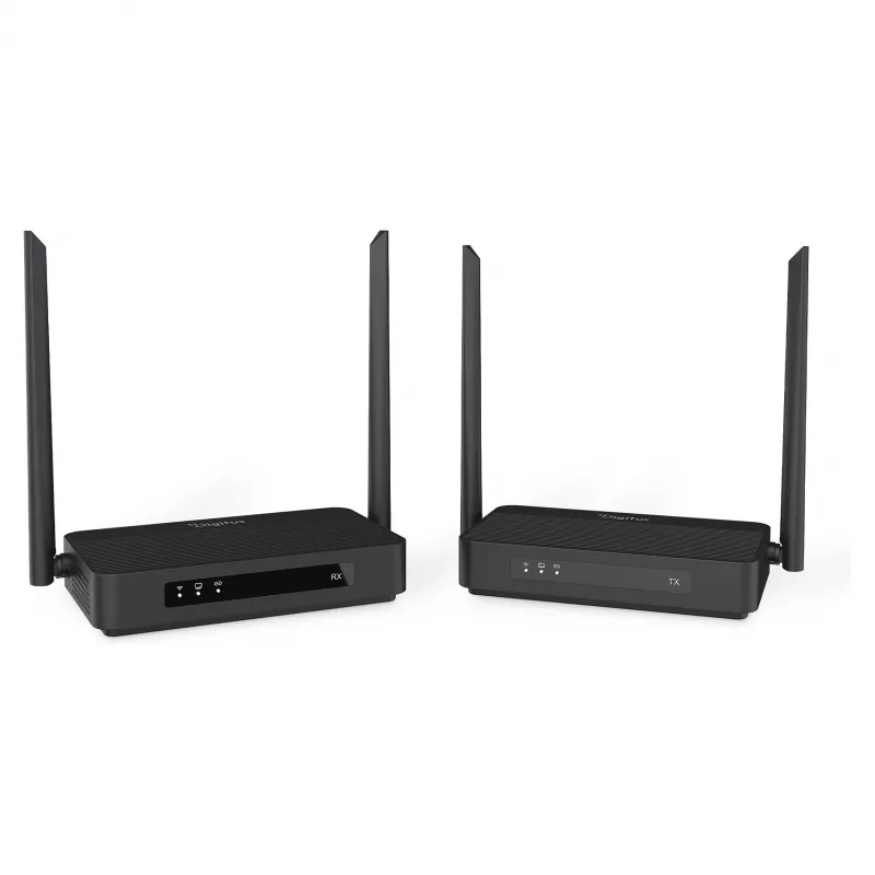 Conjunto de extensor HDMI KVM sem fios DIGITUS DS-55360 — transmissor e recetor, sem fios, 100 m, 4K/60 Hz, HDMI, USB-A/USB-C